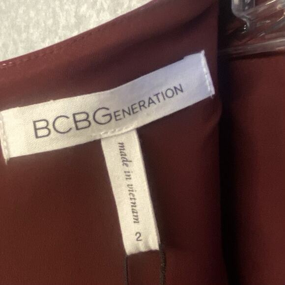 🍷 BCBGeneration Burgundy Pleather Mini Dress NWT - Picture 14 of 16